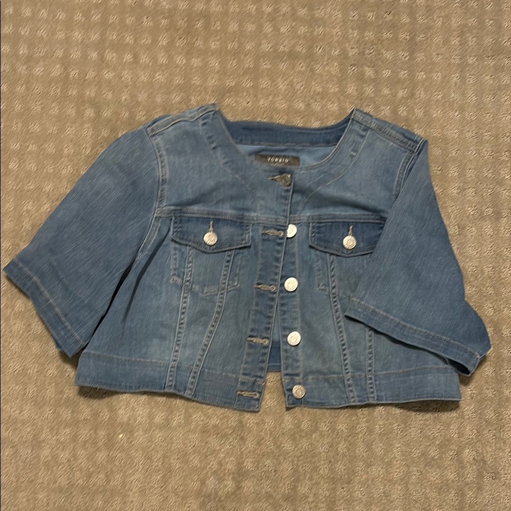 torrid Blue Cropped Denim Jacket